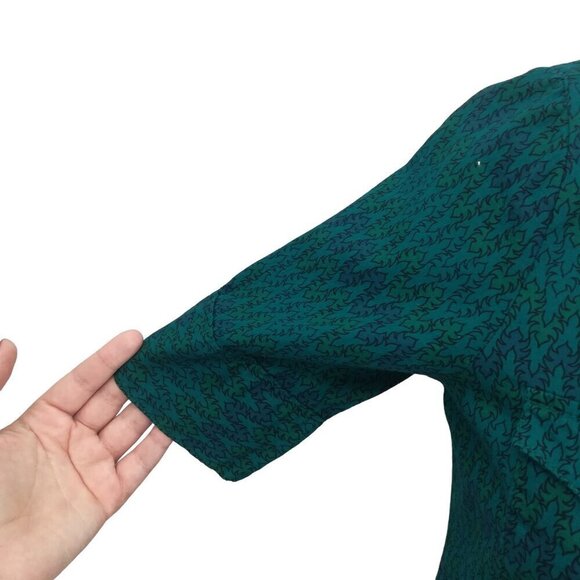 Stetson Embroidered Pearl Snap Short Sleeve A Line Dress Size XS Cotton Blue - Picture 5 of 16